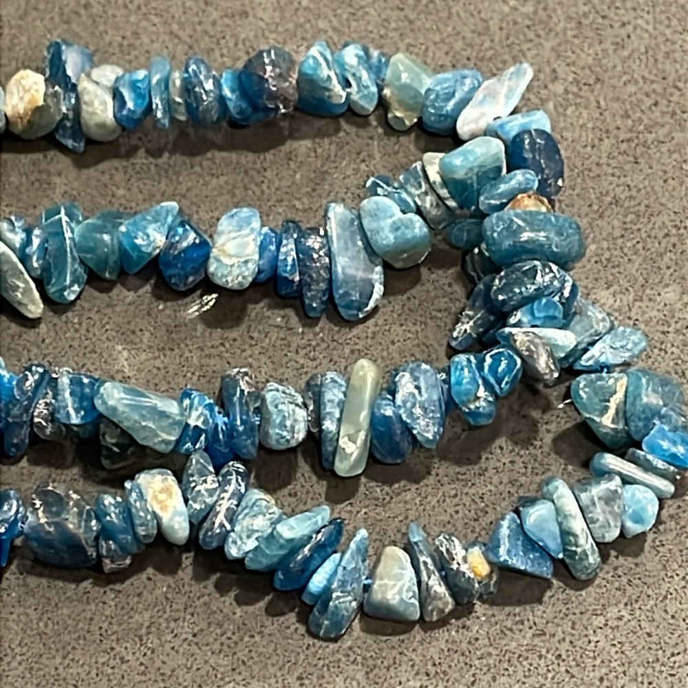 Handmade Blue Apatite Long Necklace - Picture 9 of 11